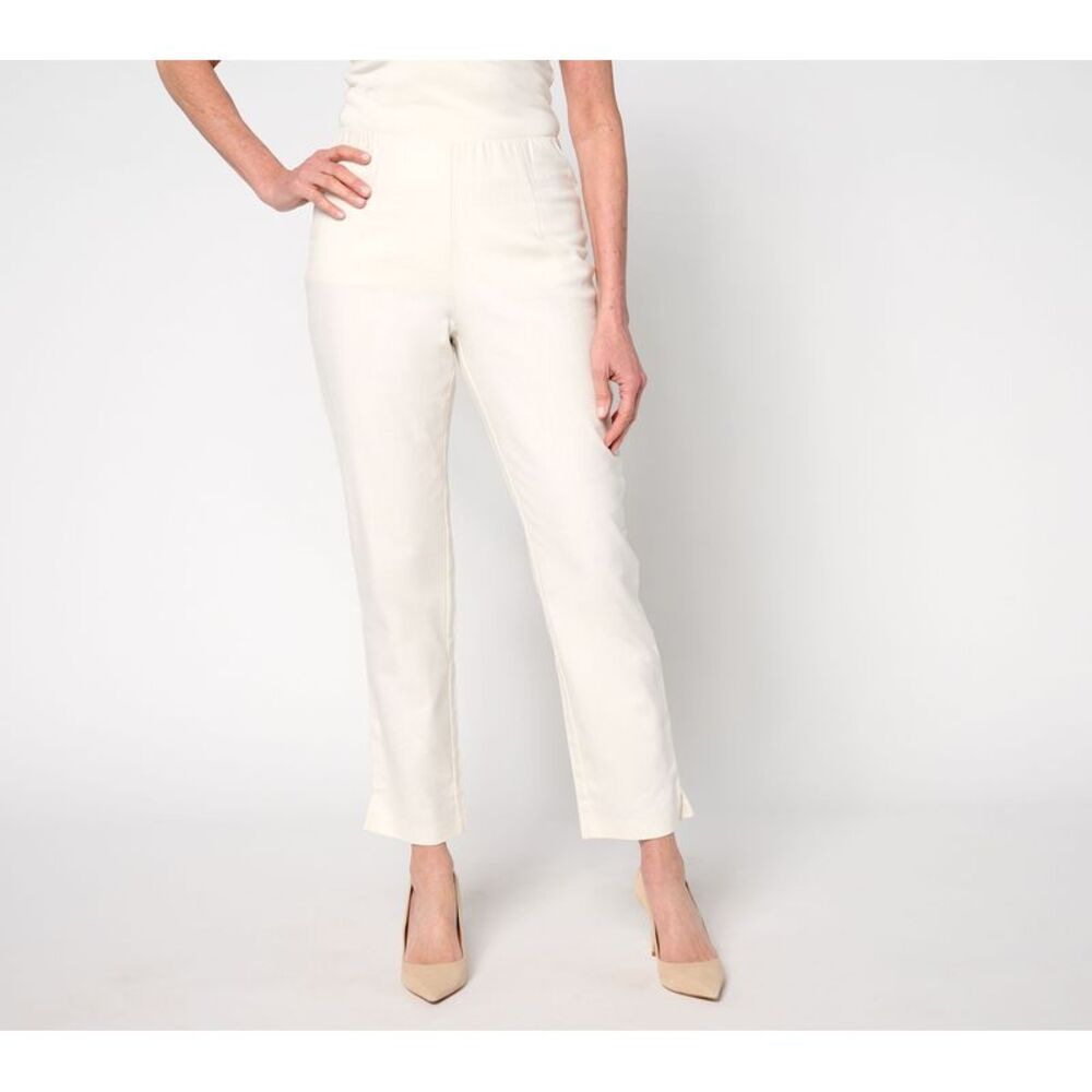 Summersalt Women's Petite Pants PXL Hollywood Waist Ankle Pant White A680684